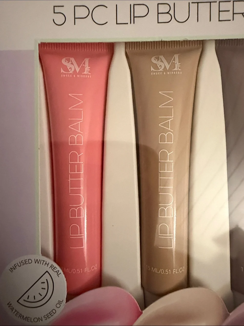 Smoke & Mirrors 5pc Lip Butter Balm Collection - Assorted Pinks & Nudes